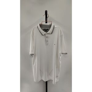 Michael Kors Men Outlet Greenwich Polo White Sleeved Top L